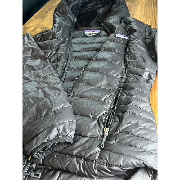Patagonia Black Hooded Down Puffer Jacket Womens XXS Lightweight Insulated - Picture 4 of 7